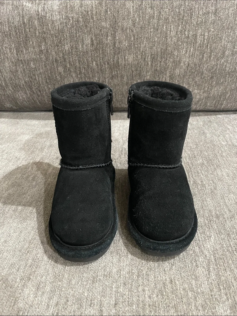 Bearpaw Kids' Emma Toddler Zipper Mid Calf Suede Boots Black Size 7